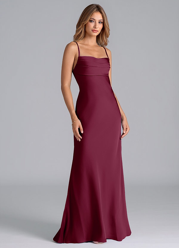 Azazie Seema Brudtärneklänningar Klä av Sjöjungfru i Stretch Satin Korsett Mullbär image1