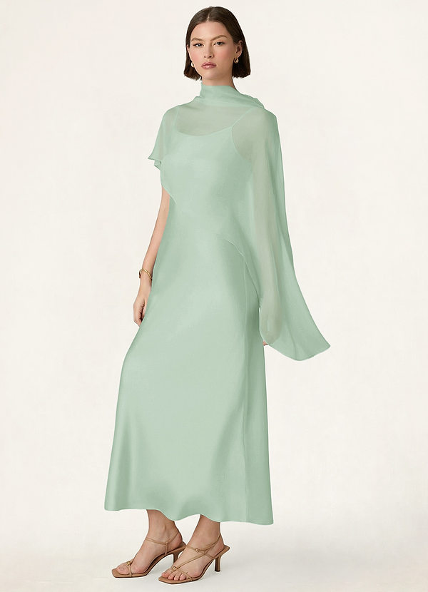 Azazie Matching Color Chiffon Bias Cut Cape front