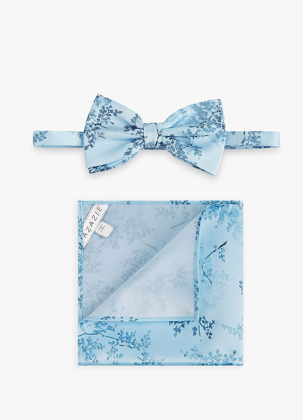 front Matte Satin Bow Tie and Pocket Square Set