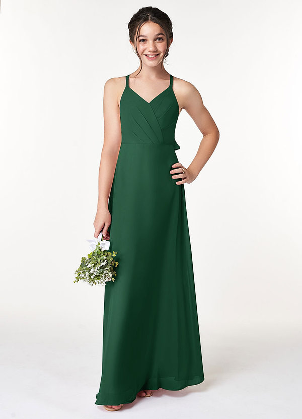 Vestidos De Dama De Honor Junior De Chiffón Asimétricos Verde Menta main image 1