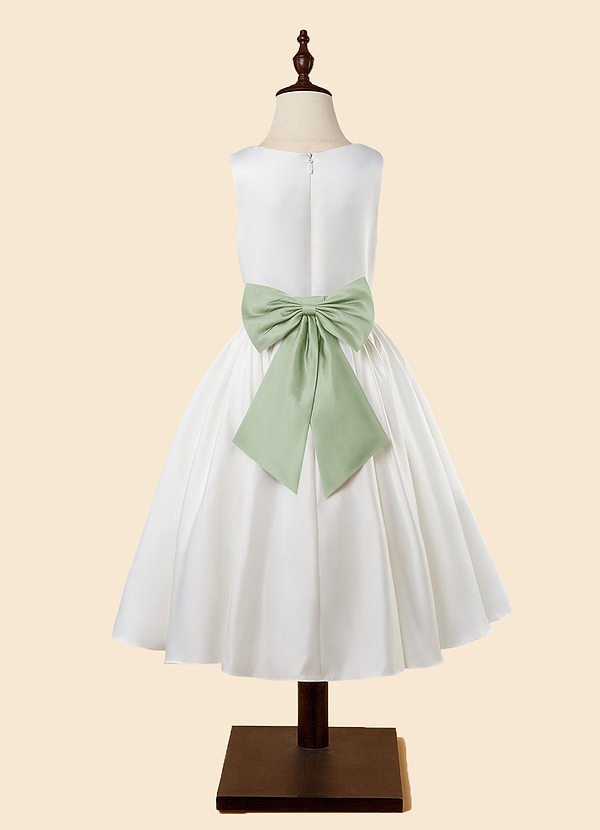 front Matching Color Matte Satin Bow Sash