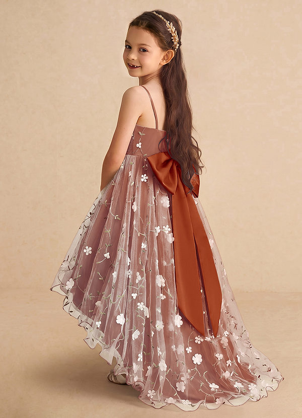 Celia Flower Girl Dresses Paprika A-Line Spaghetti Strap Tulle Dress image1