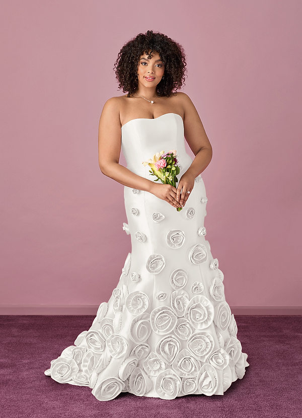 Barbie ♥ Azazie Wedding Dresses Diamond White Mermaid Strapless Mikado Dress image1