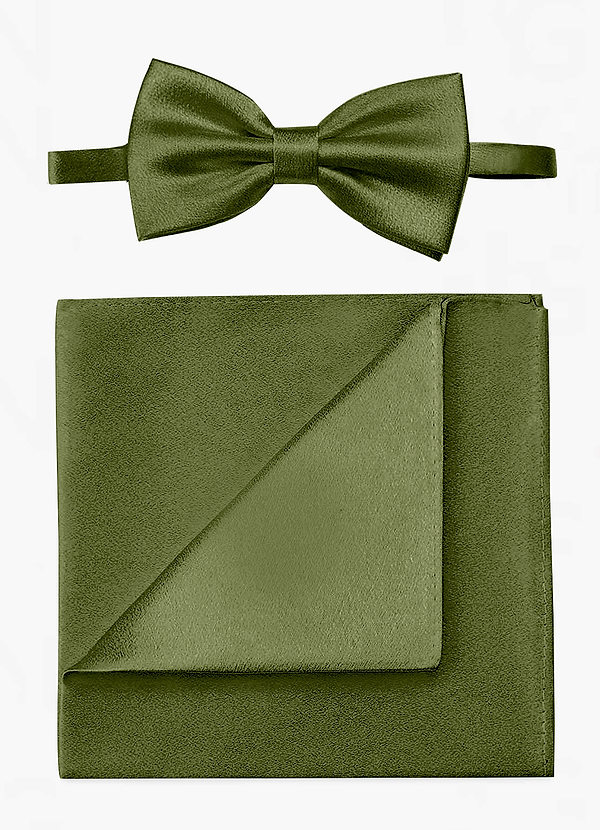 front Set van metallic satijnen strik en pochet