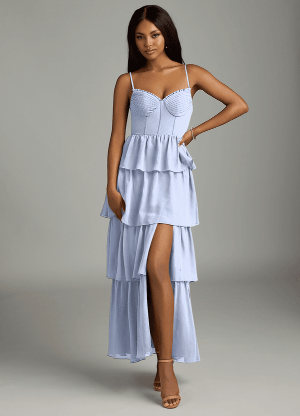 Azazie Kaiden Bridesmaid Dresses Ice A-Line Sweetheart Neckline Chiffon Dress image1