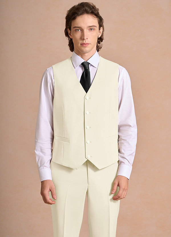 front James Ivory Structured Stretch Suit Vest