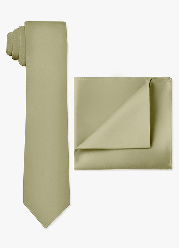 front Matte Satin Skinny Tie and Pocket Square Set