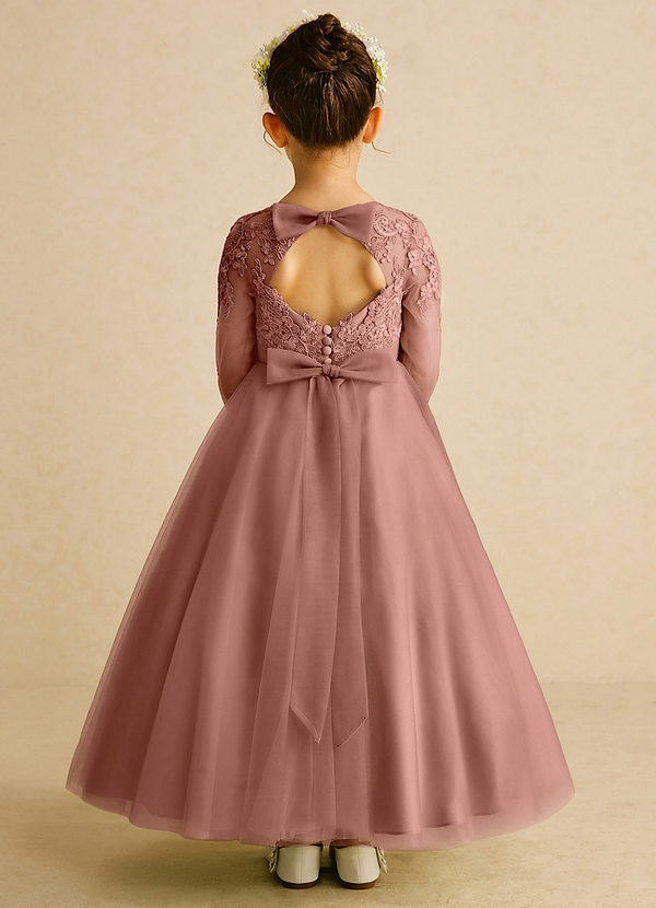 Azazie Precious Flower Girl Dresses Cedar Rose A-Line Lace Tulle Dress image1