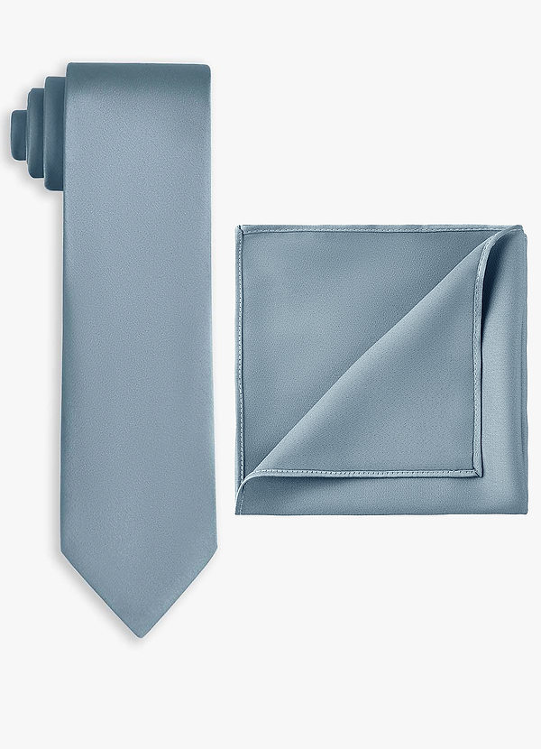 front Stretch Satin Wide Tie and Pocket Square Set