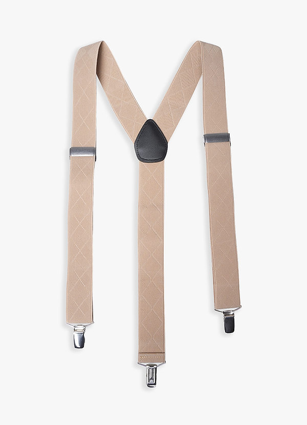 front Plaid Three-Clip Suspenders