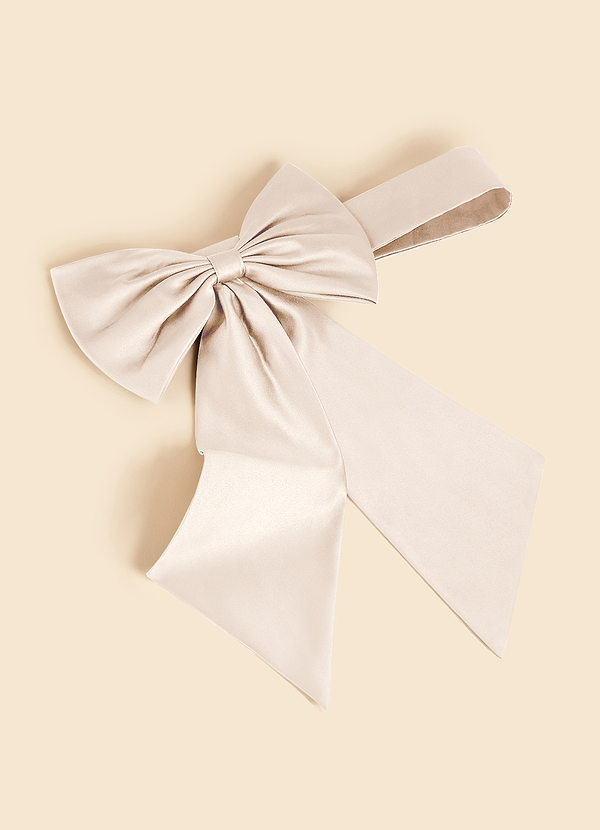 front Matching Color Matte Satin Bow Sash