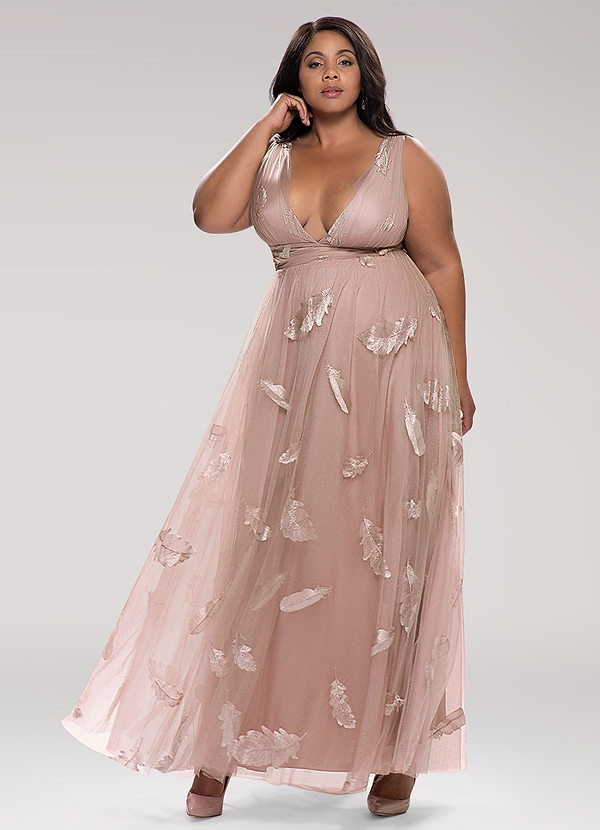 plus size embroidered maxi dress