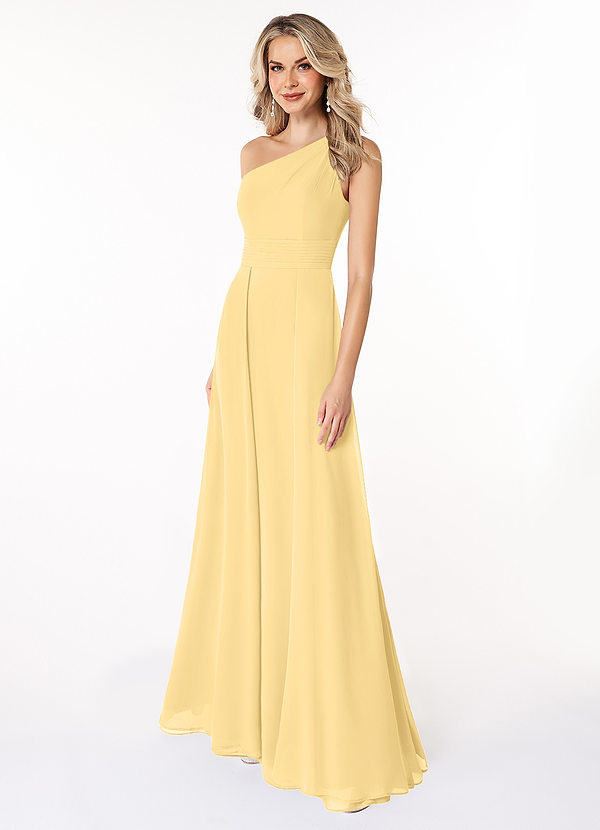 Azazie Dallas Bridesmaid Dresses Butter A-Line One Shoulder Chiffon Dress image1