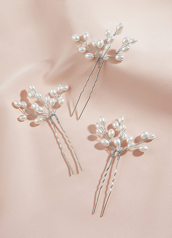 front Ensemble d'épingles à cheveux en perles