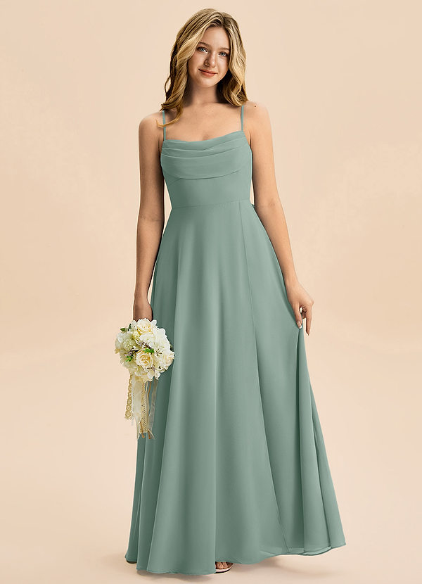 Bear Junior Silver Sage A-Line Pleated Chiffon Dress image1