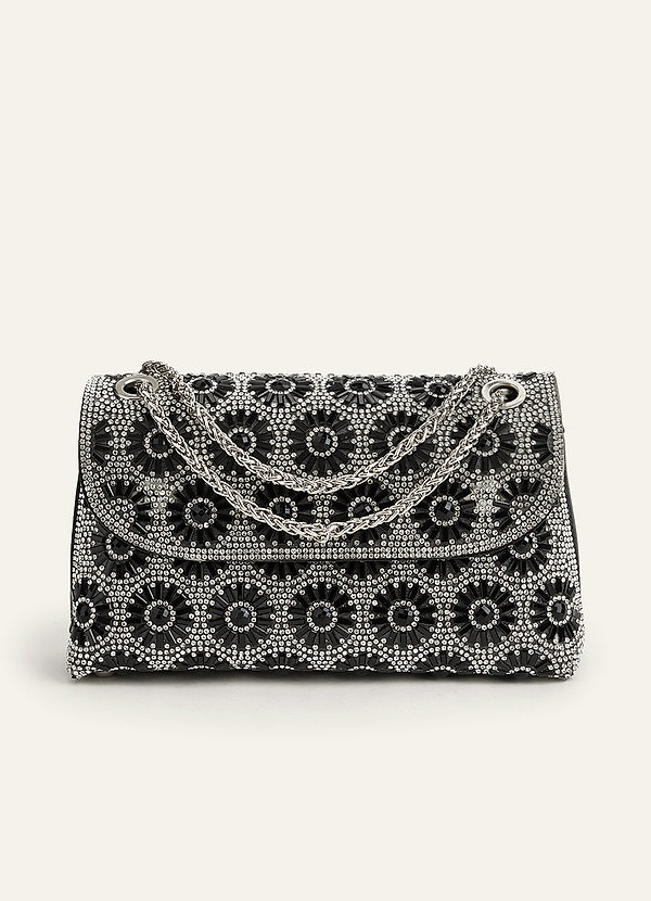 front Bolsa de ombro Sunburst com strass