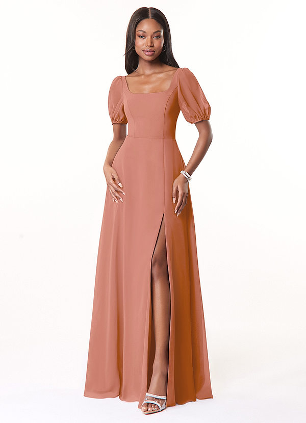 Azazie Alani Bridesmaid Dresses MAI TAI A-Line Square Neckline Chiffon Dress image1