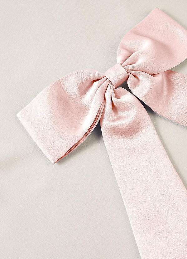 front Matching Color Stretch Satin Bow Hair Clip Set