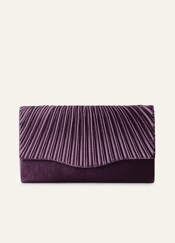 front Bijpassende kleur geplooide metallic satijnen envelop clutch
