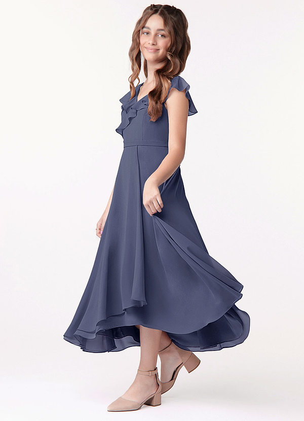 Azazie Posie Junior Stormy A-Line Ruched Chiffon Dress image1