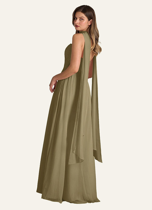 front Azazie Matching Color Chiffon Scarf