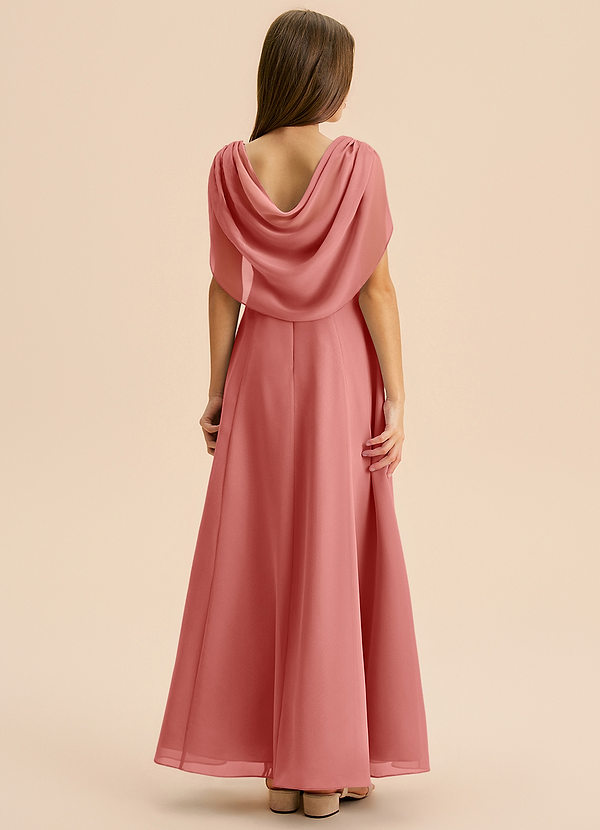 Azazie Lambie Junior Antique Rose A-Line Pleated Chiffon Dress image1