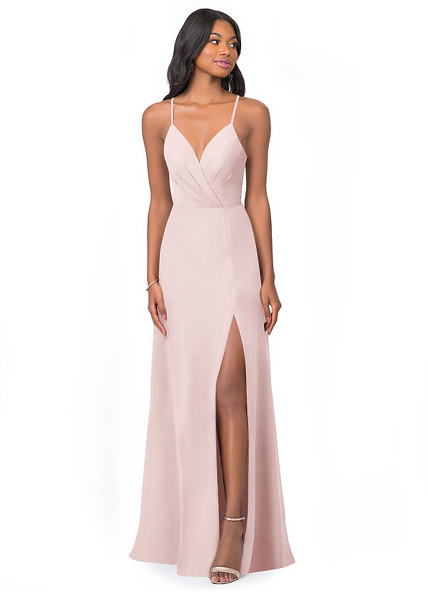 Azazie Everleigh Abiti da Damigella Abito A-Line in Chiffon con Scollo a Cuore a Pieghe Rosa Rossore image1