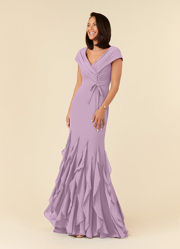 Azazie Bailora Mother of the Brides Dresses Wisteria Mermaid Ruched Chiffon Dress image1