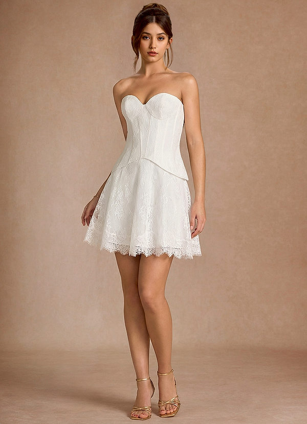 Avelyn White Mini Dress Ready to Ship | Azazie Avelyn White Mini Dress Ready to Ship | Azazie