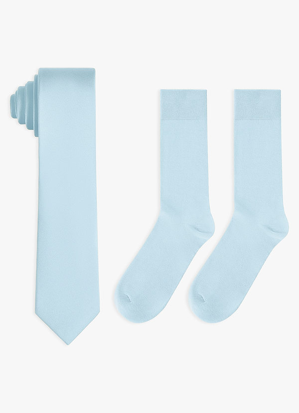 front Matching Stretch Satin Skinny Tie and Cotton Socks Set