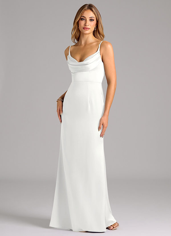 Azazie Aimee Bridesmaid Dresses White A-Line Sweetheart Neckline Stretch Satin Dress image1