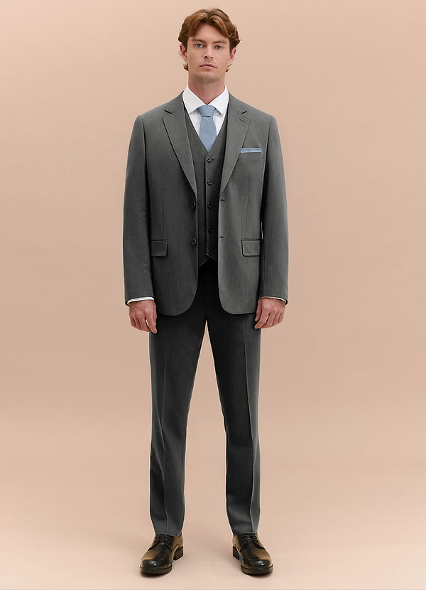 front William Charcoal Comfort Blend 3-piece suit