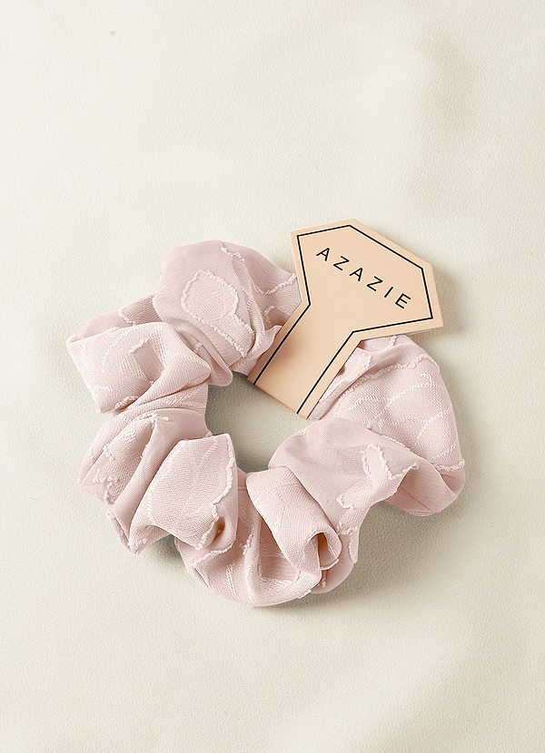 front Bijpassende kleur bruidsmeisjes bloemen burnout oversize scrunchie set