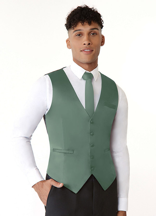 front Modern Matte Satin Vest