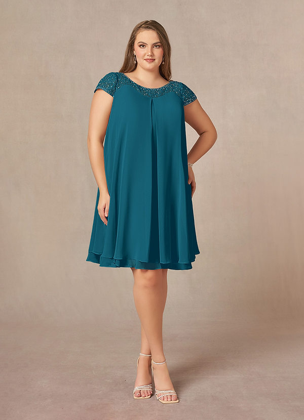 Azazie Tess Mother of the Brides Dresses Ink Blue Empire Sequins Chiffon Dress image1