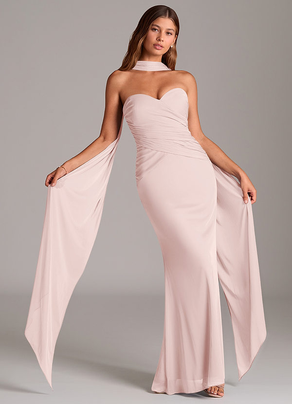 Azazie Katelyn Brudtärneklänningar Klänning av Tubklänning i Maska Axelbandslös Rodnande Rosa Konvertibel image1