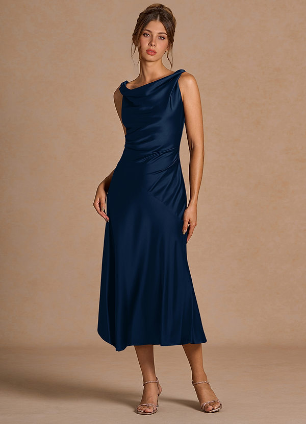 Nerine Navy Midi Dress Azazie — free download