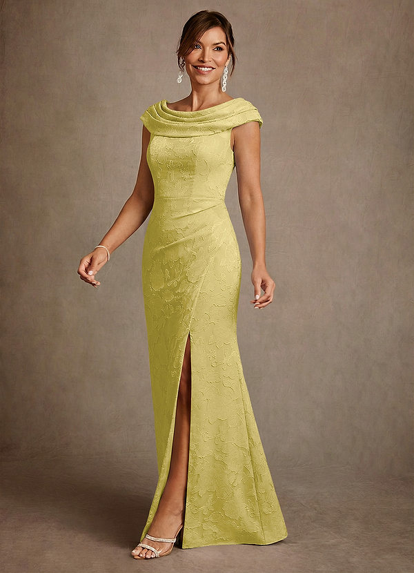 Azazie Irvine Suknie dla Matki Panny Młodej Linia A Pofałdowany Kwiatowe wypalenie Długość podłogi Sukienka image1