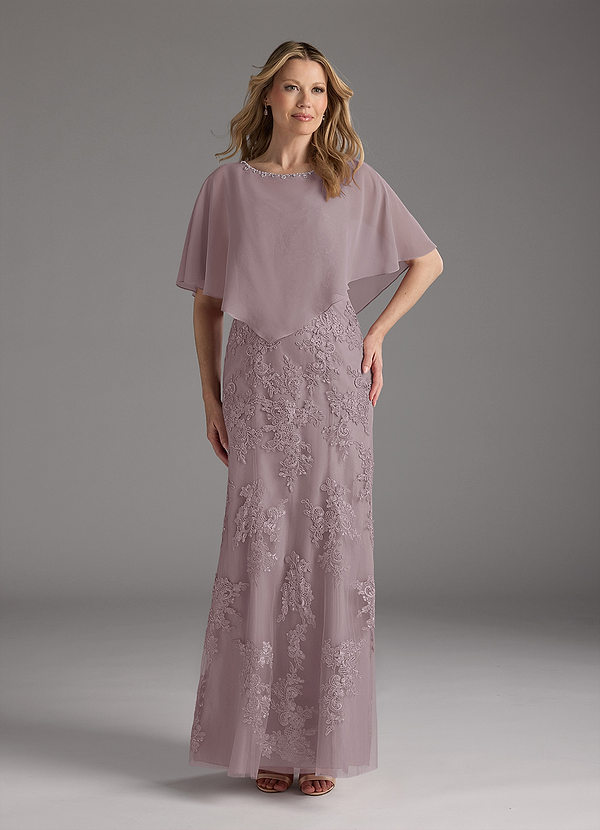 Azazie Whilhelmina Abiti da Mamma Sposa Abito Sirena in Chiffon Pizzo Dusk image1