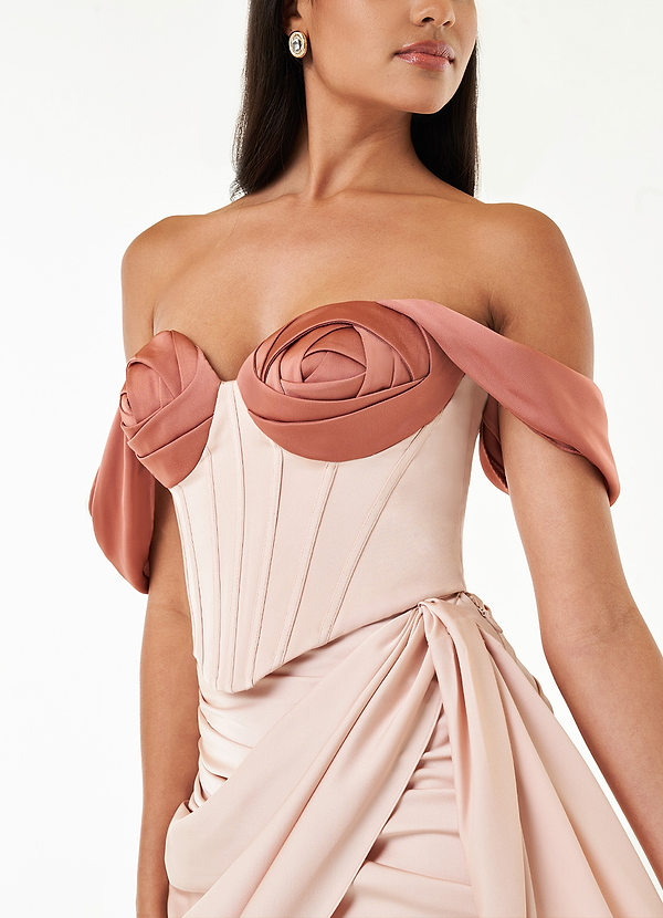 Imani Blush Pink and Copper Corset Two-Piece Dress image2