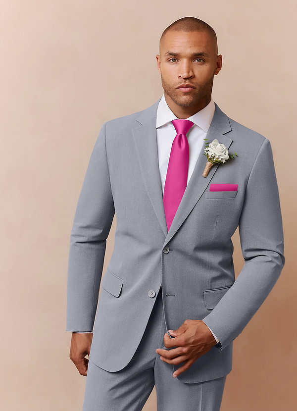 front Stretch Satin Matching Groomsmen Pocket Square Set – 6 Pieces