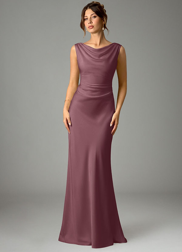 Kieryn Bridesmaid Dresses Amethyst Mermaid Pleated Stretch Satin Dress image1