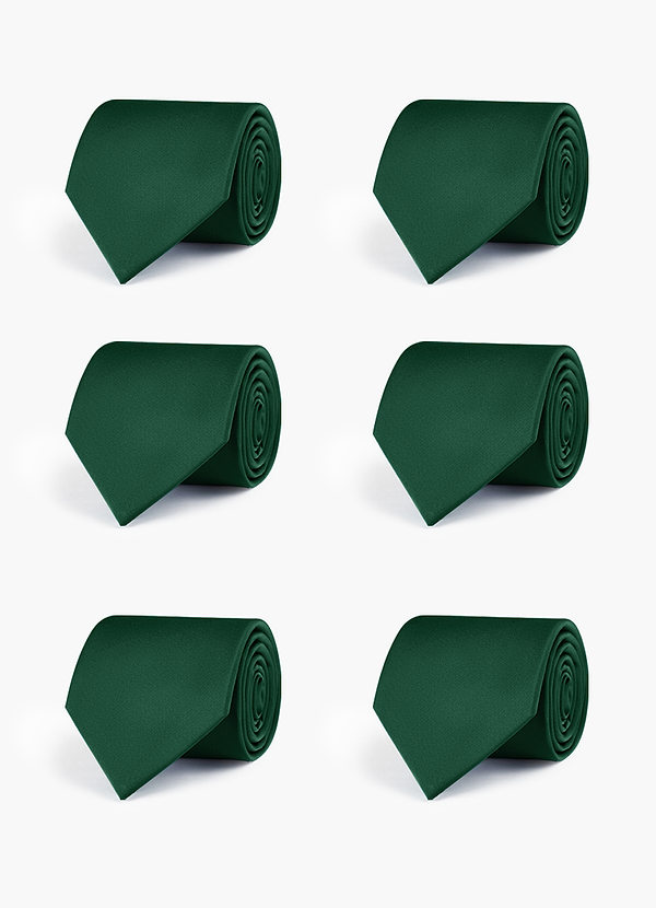 front Stretch Satin Matching Groomsmen Tie Set – 6 Pieces