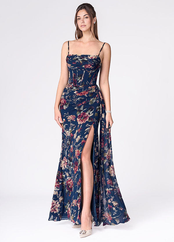 Aurra Navy Multi Maxi mekko image1