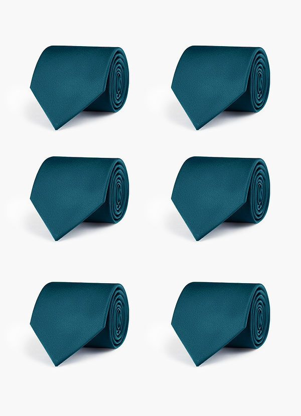 front Stretch Satin Matching Groomsmen Tie Set – 6 Pieces