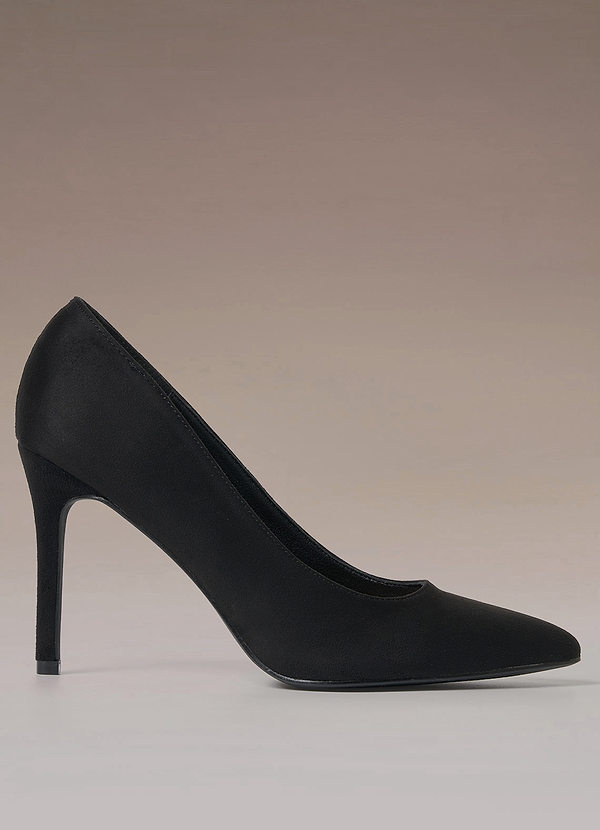 front Suede Pointed-Toe Pumps
