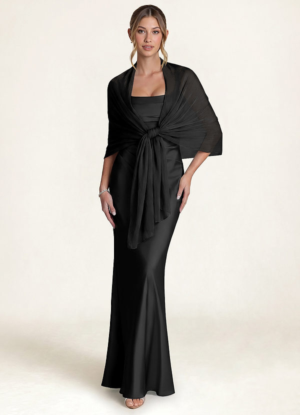 front Azazie Chiffon Sparkly Cover Up Scarf