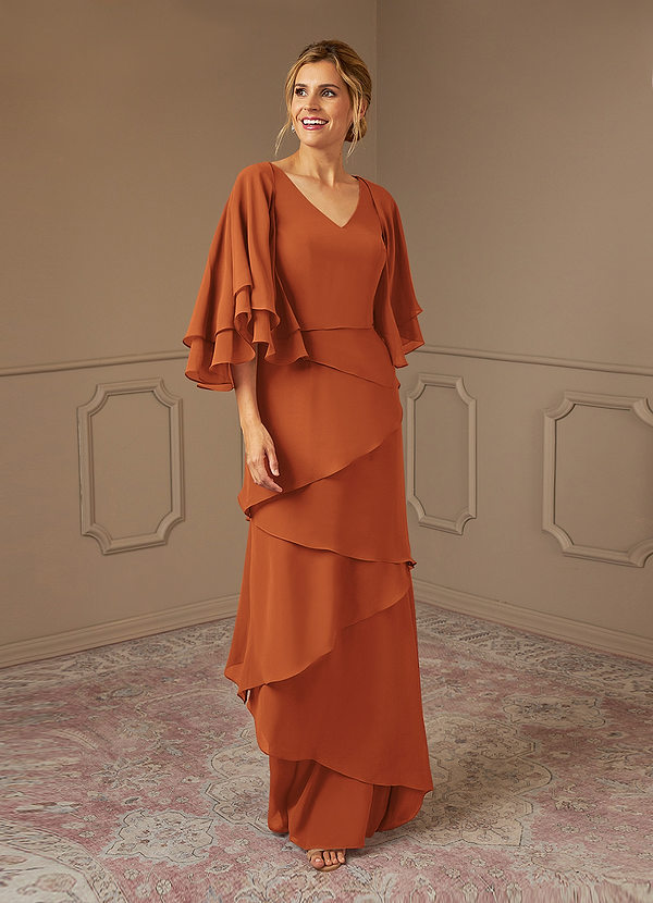 Azazie OHara Mother of the Bride Dresses Vestir Canela de Chiffon de Linha A image1