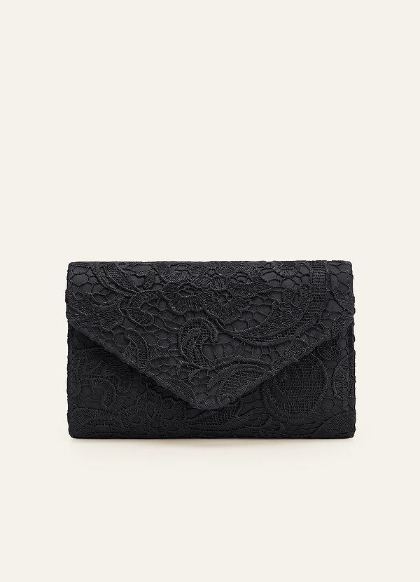 front Lace Embroidered Envelope Clutch Bag