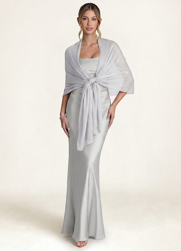 front Azazie Sciarpa copricostume in chiffon scintillante